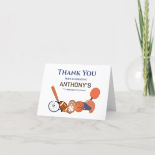 Personalised All-Star Sports  Thank You Card