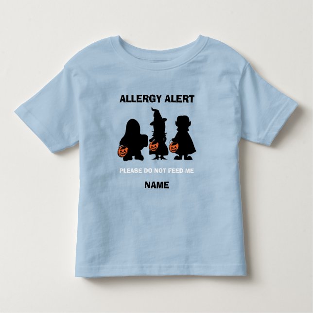 Personalised Allergy Alert Halloween Do Not Feed Toddler T-Shirt (Front)