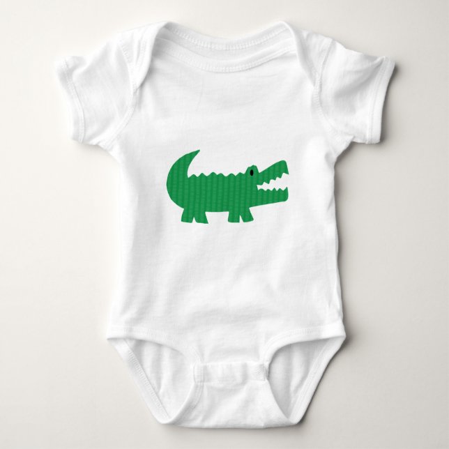Personalised alligator print baby bodysuit (Front)