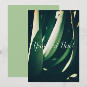 Personalised Aloe Plant Green Invitation Card