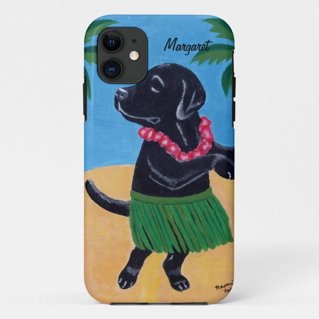 Personalised Aloha Black lab Painting Case-Mate iPhone Case (Back)