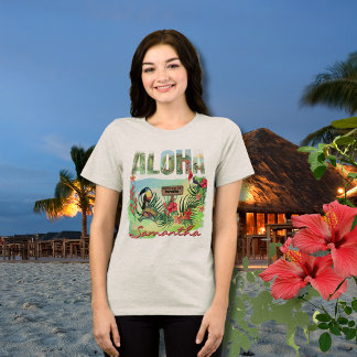 Personalised Aloha Tropical Paradise Double-Sided Tri-Blend Shirt