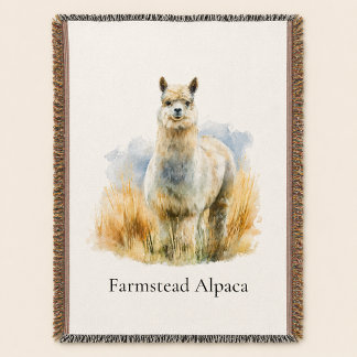 Personalised Alpaca Farmhouse Welcome Throw Blanket