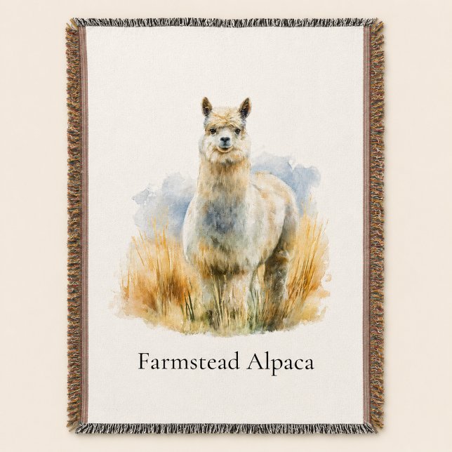 Personalised Alpaca Farmhouse Welcome Throw Blanket (Creator Uploaded)