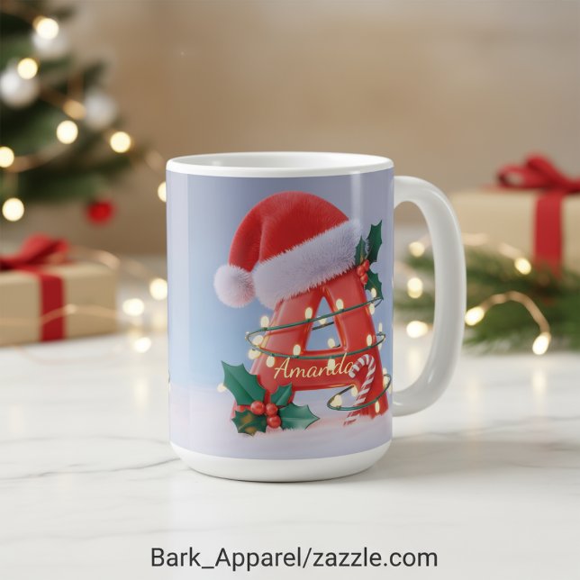 Personalised Alphabet 'A' Christmas  Coffee Mug (Creator Uploaded)