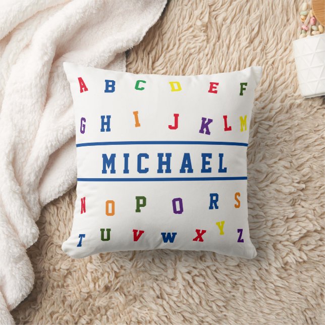 Personalised Alphabet  Throw Pillow (Blanket)