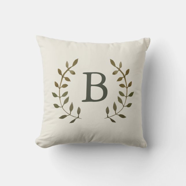 Personalised Alphabet Wreath Throw Pillow (Front)
