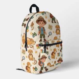 Personalised Alphaland Kid Explorer Backpack Beige