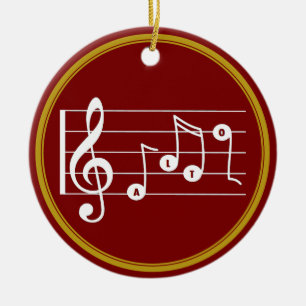 Personalised Alto Singer Musical Ceramic Tree Decoration