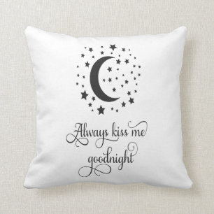 Personalised Always Kiss Me Good night Wedding Thr Cushion