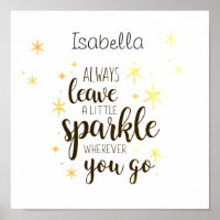 Personalised Always Leave A Little Sparkle Quote