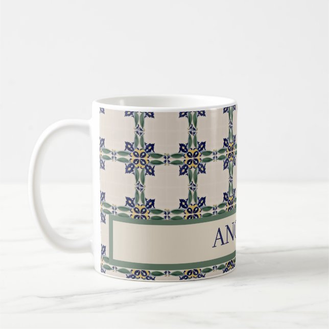 Personalised Amalfi Tile Coffee Mug (Left)