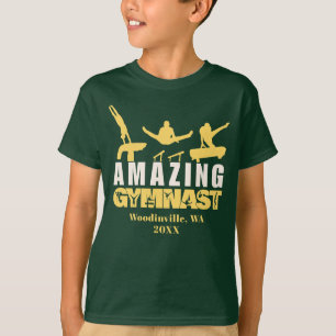 Personalised Amazing Gymnast Location Date Name T-Shirt