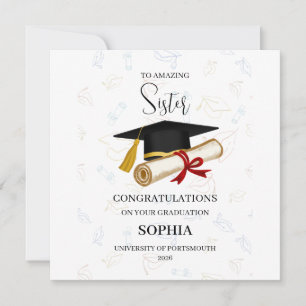 Personalised Amazing Sister Graduation Card