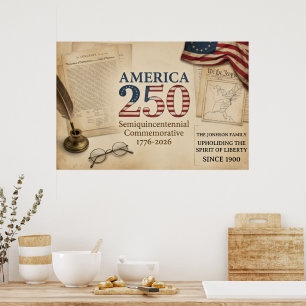 Personalised America 250 Years Family Heritage Pos Poster