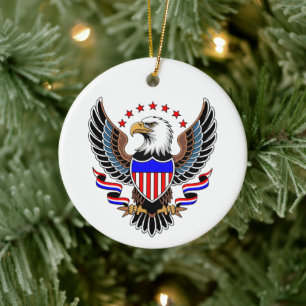Personalised American 250th Birthday Ceramic Tree Decoration