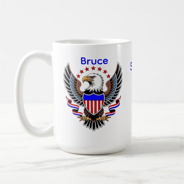 Personalised American 250th Birthday Coffee Mug (Left)