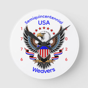 Personalised American 250th Birthday Round Clock
