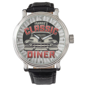Personalised American Classic Car Retro Diner Cafe Watch