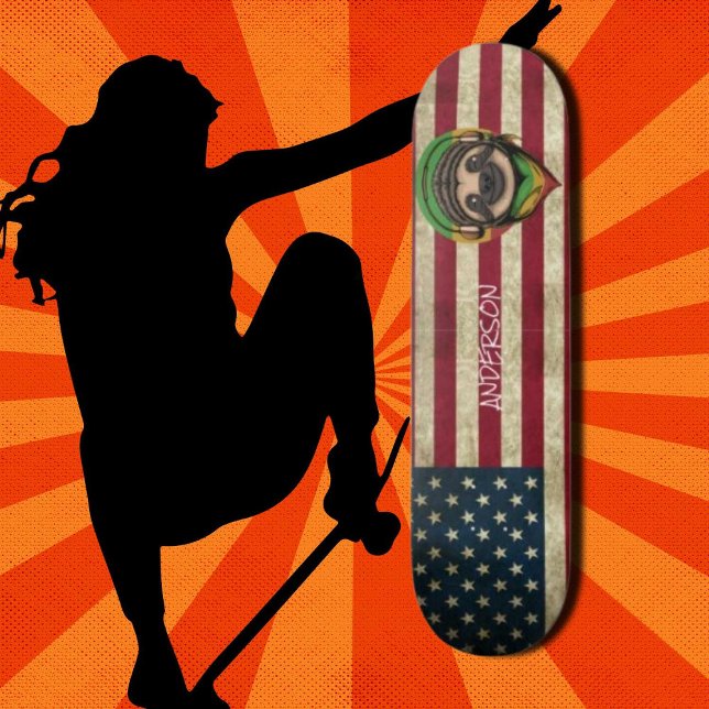 Personalised American Cute Sloth  Skateboard (Original and best online Zazzle skateboard shop- Urban Warrior)