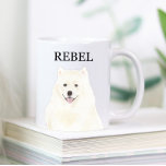 Personalised American Eskimo Samoyed Dog Coffee Mug<br><div class="desc">I am in love with this beautifully detailed watercolor illustration of an american eskimo dog or samoyed! Personalise these ceramic mugs with your name or monogram and even and change the handle colour to compliment your decor! Change fonts by selecting the "edit using design tool" option at personalisation. Shop the...</div>