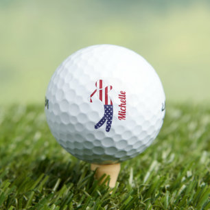 Personalised American Flag Golf Player Balls