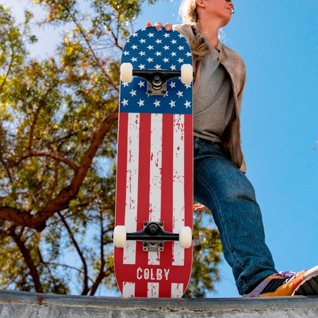 Personalised American Flag Patriotic Custom Skateboard (Creator Uploaded)