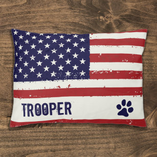 Personalised American Flag Patriotic Pet Dog Pet Bed