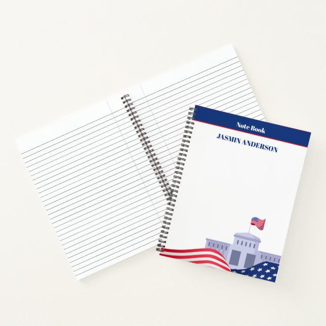 Personalised American Flag Patriotic USA  Notebook (Inside)