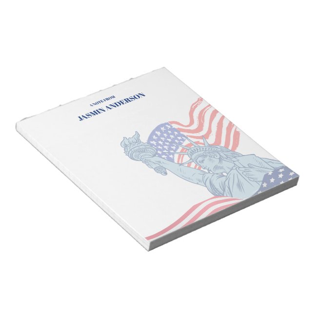 Personalised American Flag Patriotic USA  Notepad (Angled)