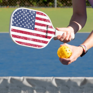Personalised American Flag Pickleball Paddle