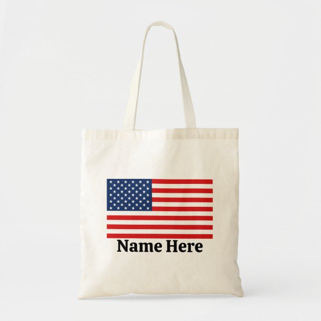 Personalised American Flag Tote Bag (Front)