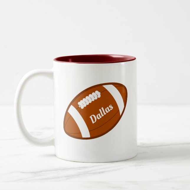 Personalised American Football Ball Two-Tone Coffee Mug (Left)