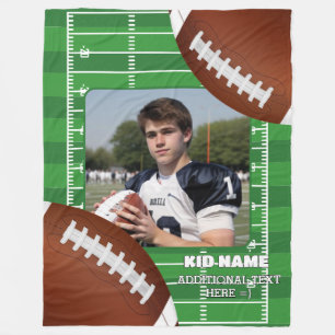 Personalised American Football Kid Photo Fleece Blanket