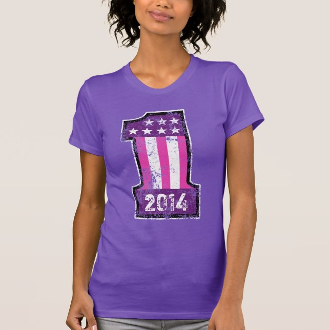 Personalised American Number One Year or Name T-Shirt (Front)