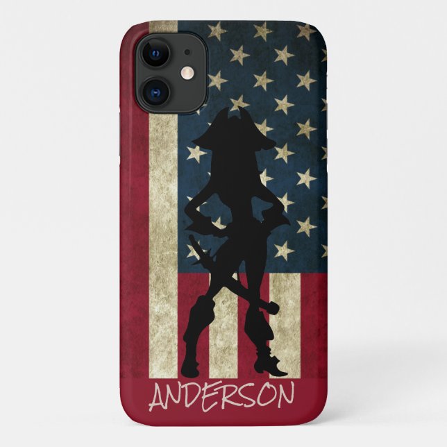 Personalised American Pirate Girl Case-Mate iPhone Case (Back)