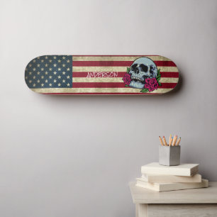 Personalised American Skull Skateboard
