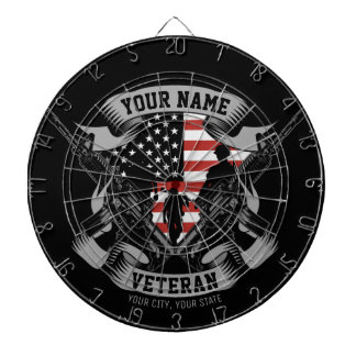 Personalised American Veteran Proud Vet USA Flag Dartboard