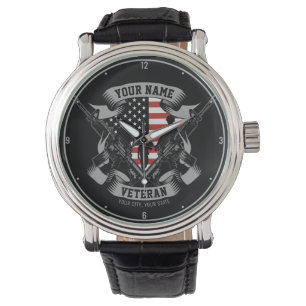 Personalised American Veteran Proud Vet USA Watch