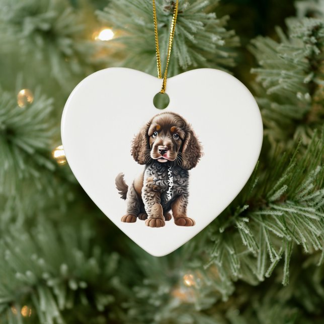 Personalised American Water Spaniel Puppy Ceramic Tree Decoration (Tree)