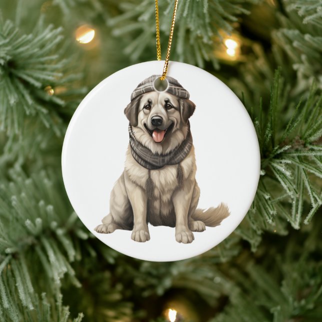 Personalised Anatolian Shepherd Dog Ceramic Tree Decoration (Tree)