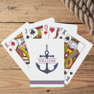 Personalised Anchor Nautical Playing Cards