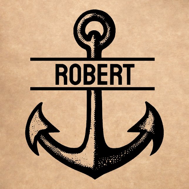 Personalised Anchor Rubber Stamp with Custom Name (Creator Uploaded)