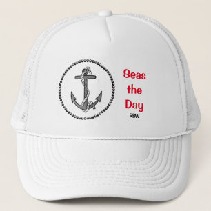 Personalised Anchor "Seas the Day" Trucker Hat