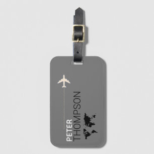 personalised-and-elegant grey travel luggage tag