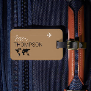 personalised-and-elegant light-brown Aero Travel Luggage Tag