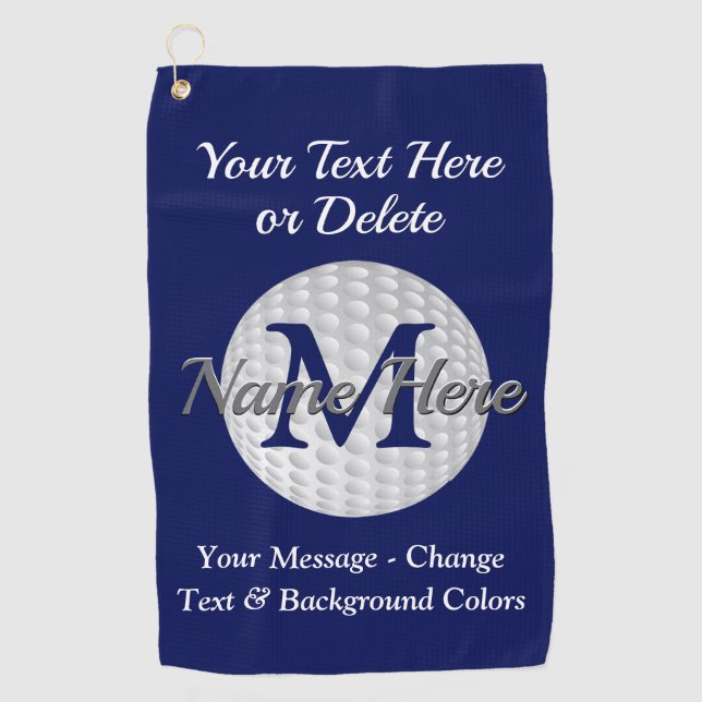 Personalised and Monogrammed Golf Towels (Front)