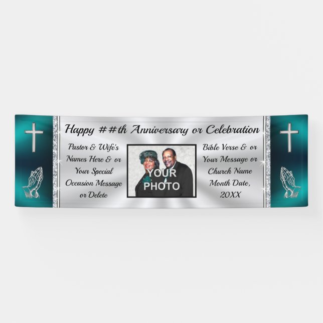 Personalised and Photo, CHURCH Anniversary Banner (Horizontal)
