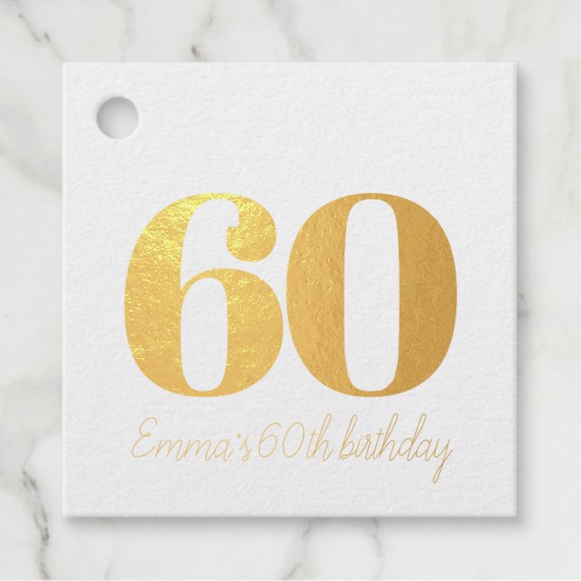 Personalised and sophisticated birthday favour tags (Front)