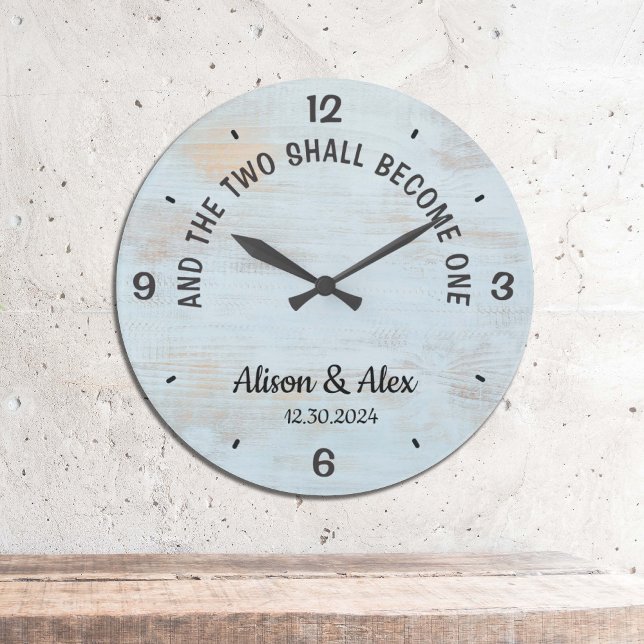 Personalised and the two shall become one flesh large clock (Creator Uploaded)